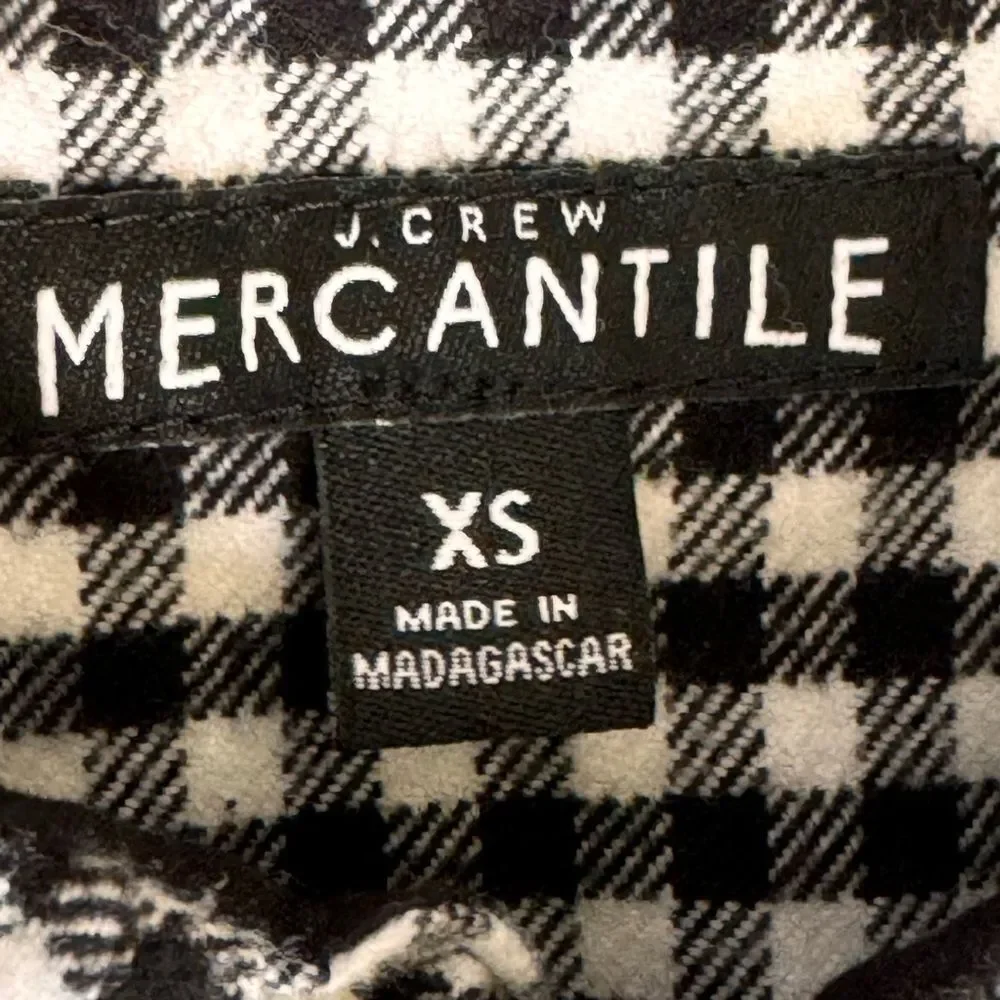 J. Crew Mercantile Long Sleeve Gingham Half Zip Double Pocket Collared Shirt. XS - Picture 8 of 10